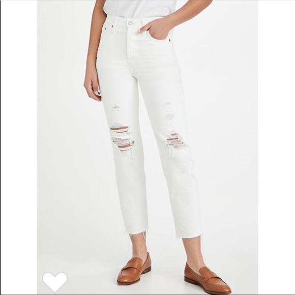 Levi's Wedgie Straight Jeans in Cloud Bank White - Picture 15 of 15